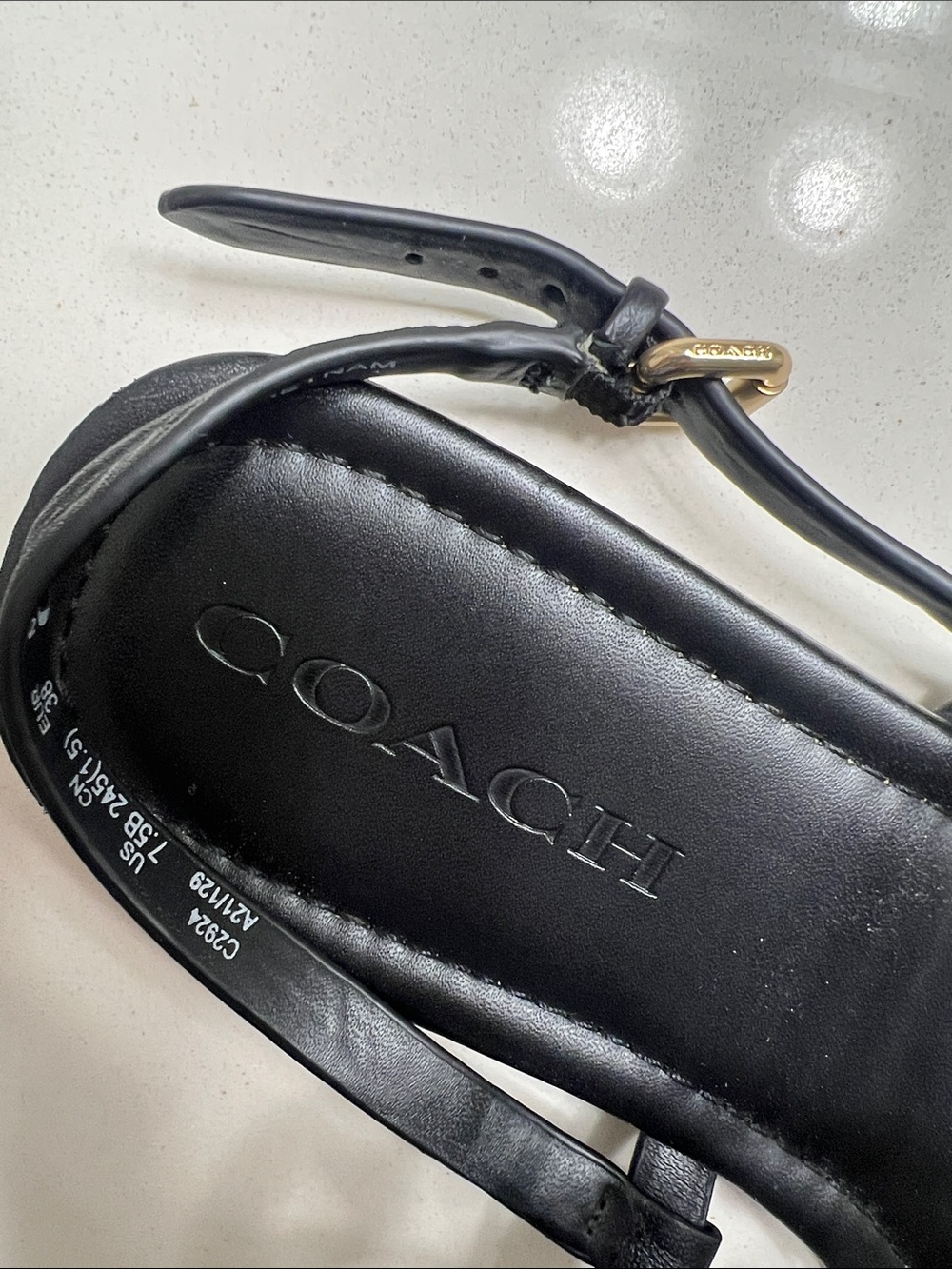 Coach Black Signature Circle Thong Sandals - Picture 4 of 10
